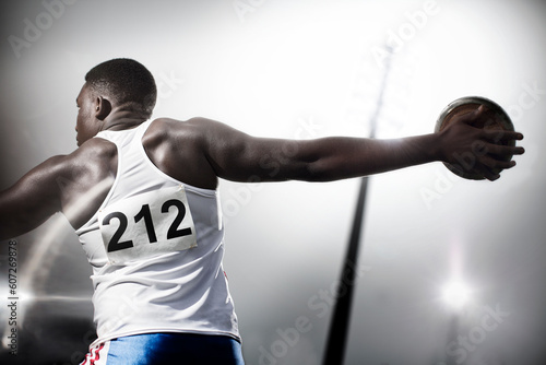 Tableau sur toile Track and field athlete throwing discus