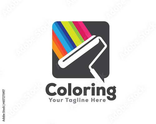 roller paint color icon symbol logo design template illustration inspiration