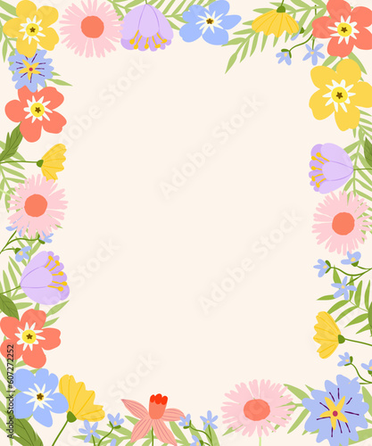 frame of flowers