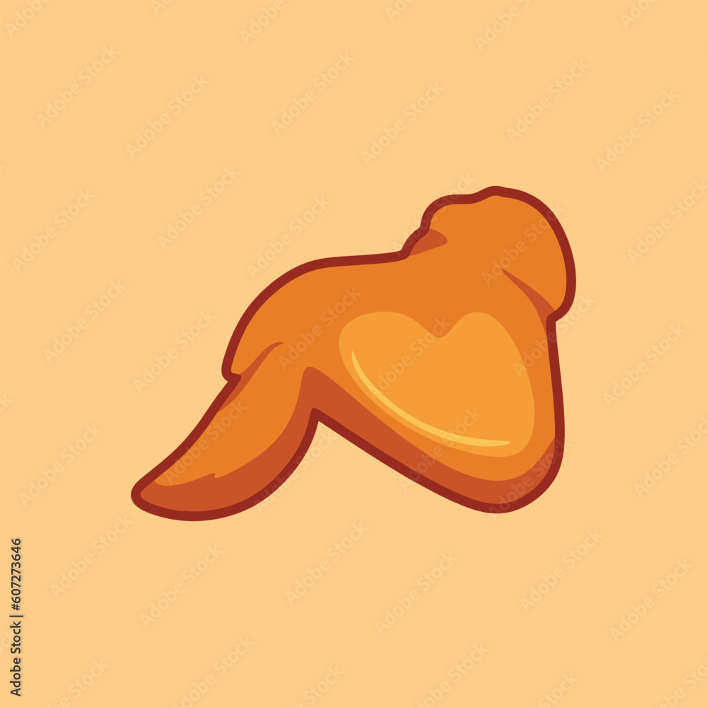 Obraz premium Fried Chicken, Simple Chicken Wing Vector