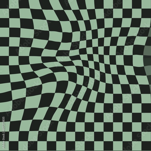 black and green checkered background