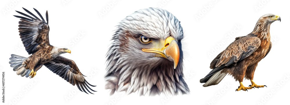 Fototapeta premium eagle isolated on transparent background.