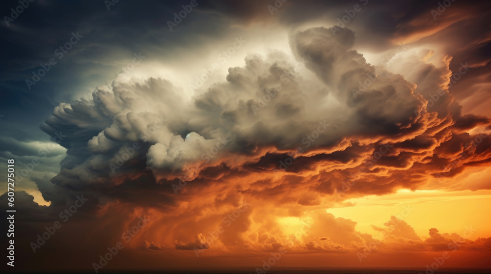 Naklejka premium Wide angle view of storm clouds in the sky