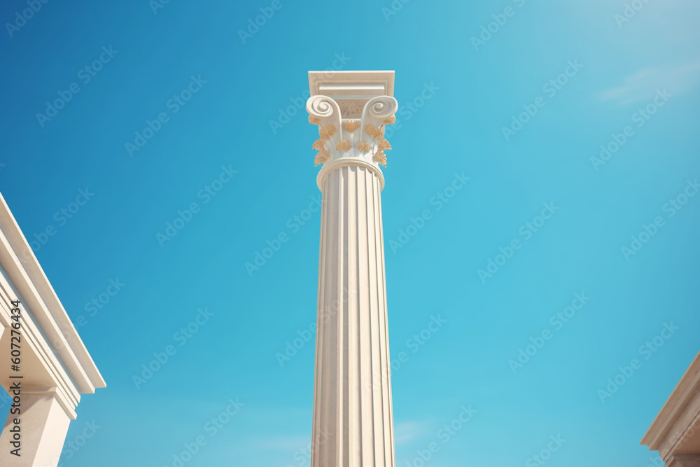 the majestic beauty of a Greek Doric column, highlighting its fluted ...
