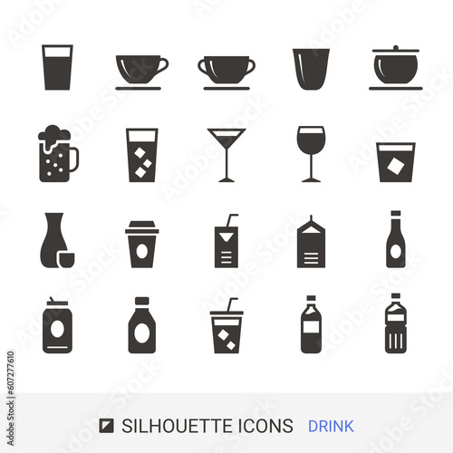 商品アイコン　飲み物　シルエットアイコン