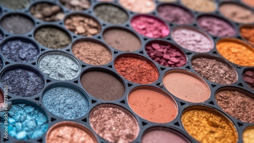 Closeup shot of eyeshadow cosmetics makeup Generative AI
