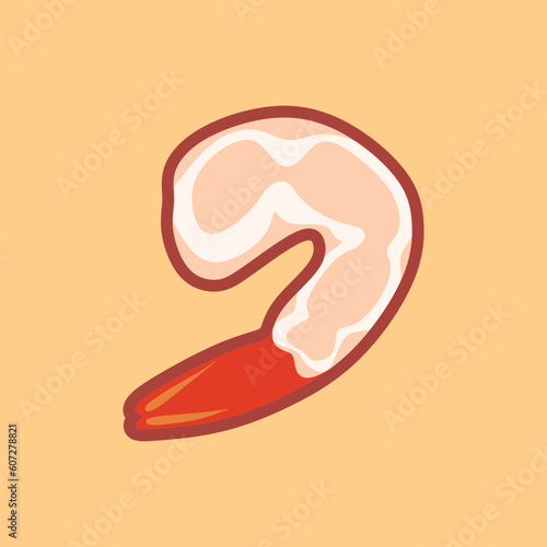 Shrimp Meat Vector, Fresh Raw Shrimp Meat Cartoon