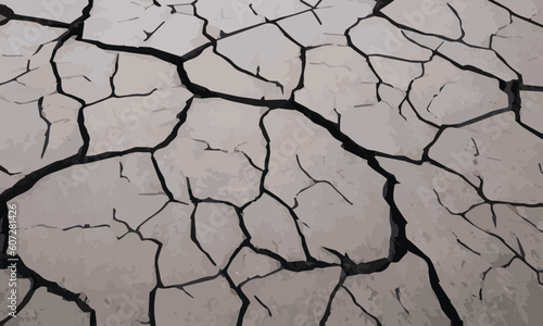 Closeup broken gray soil background , Bad dry environment vector wallpaper concept