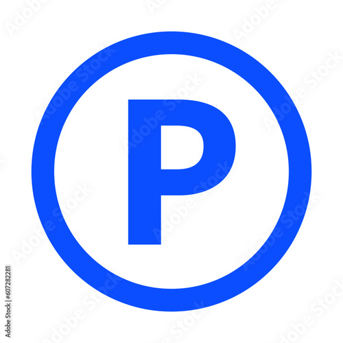 Round parking lot sign icon. Vector.