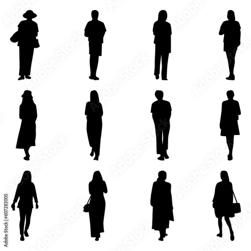 Vector Collection Set of Casual People Silhouettes
