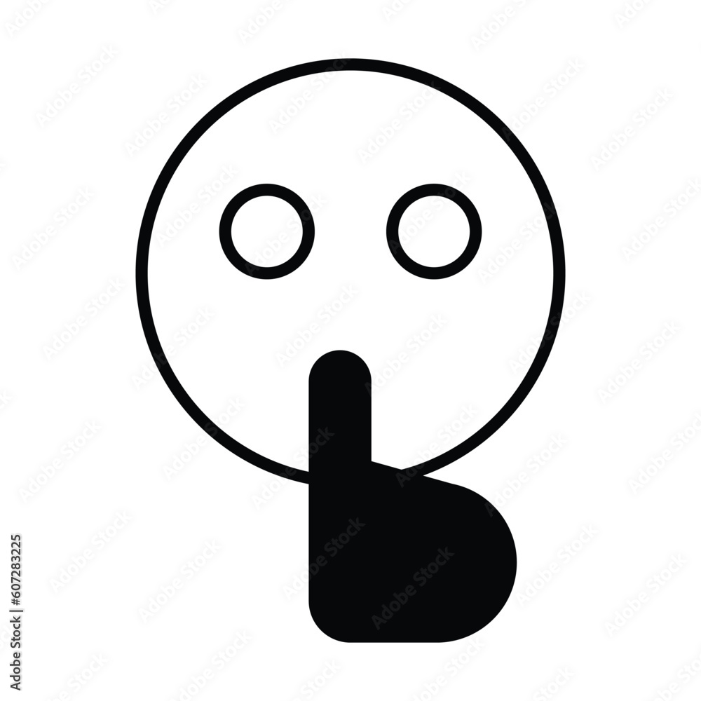 quiet icon, silhouette vector, silence illustration quiet icon, silhouette vector, silence illustration