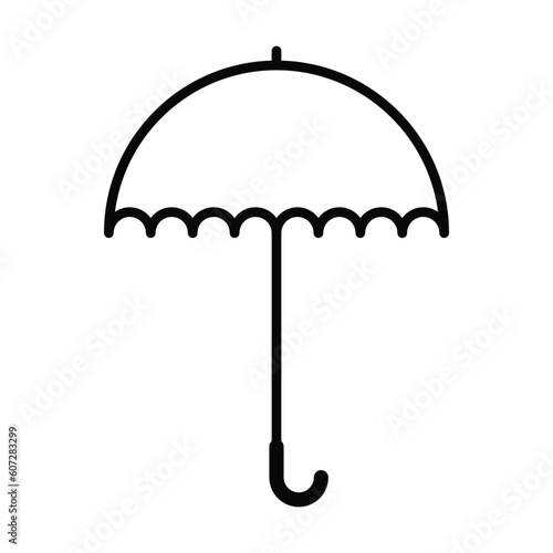 umbrella icon, handle vector, rain illustration