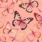 wallpaper with a butterfly pattern: pink delight blooming on your walls