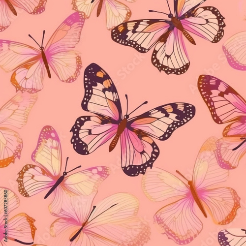 wallpaper with a butterfly pattern  pink delight blooming on your walls