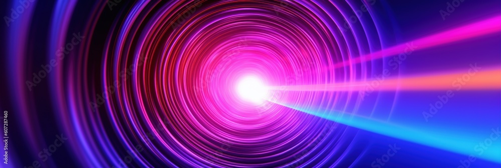 Obraz premium Abstract Liquid Swirls on Holographic Fluid Neon Pink and Blue Liquid Abstraction Dreams Flow ,AI Generative