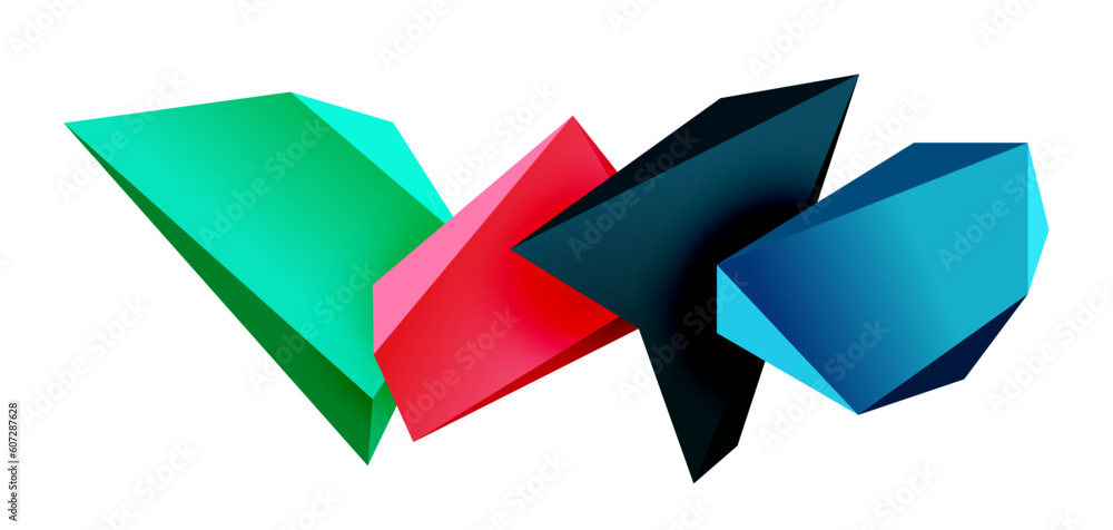 Vector 3d low poly triangle geometric design elements Vector 3d low poly triangle geometric design elements