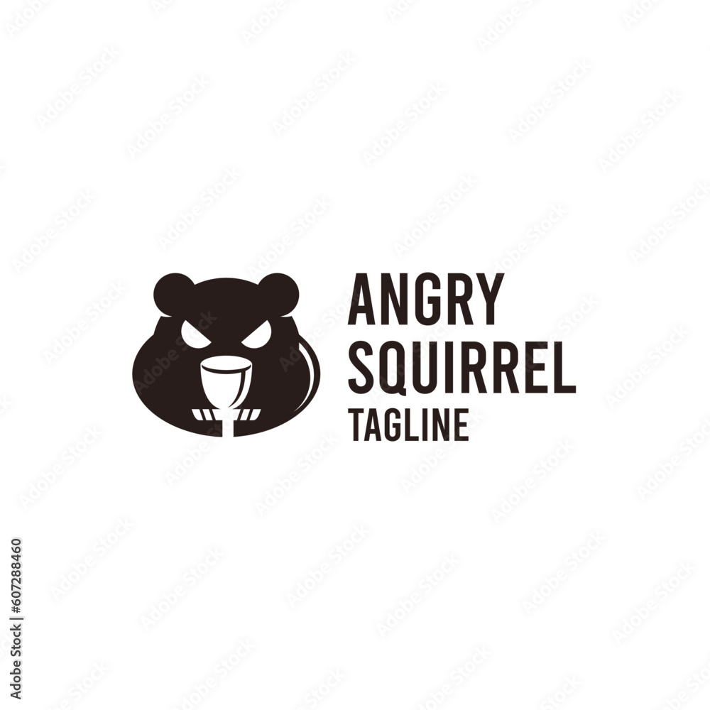 Angry Squirel Animal Creative Logo Design Vector