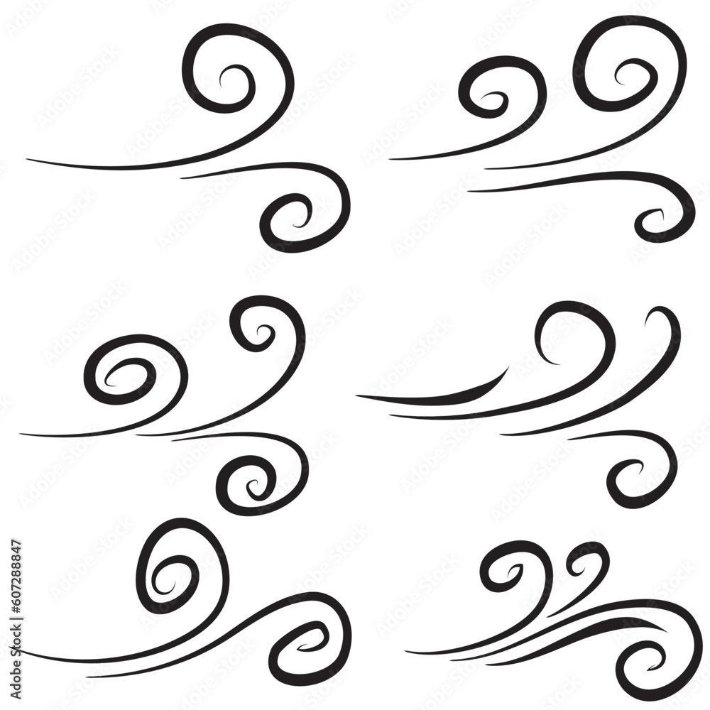 doodle wind illustration vector handrawn style doodle wind illustration vector handrawn style