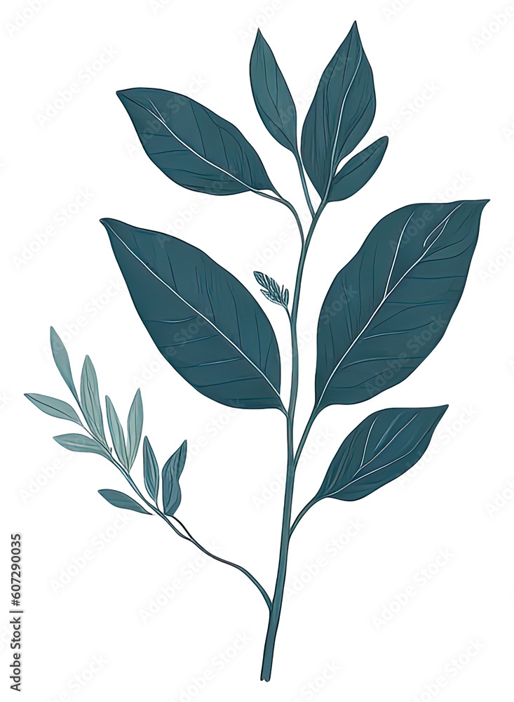 Watercolor green leave. Generative AI Watercolor green leave. Generative AI