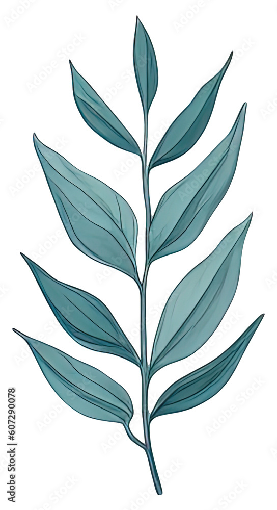 Watercolor green leave. Generative AI Watercolor green leave. Generative AI