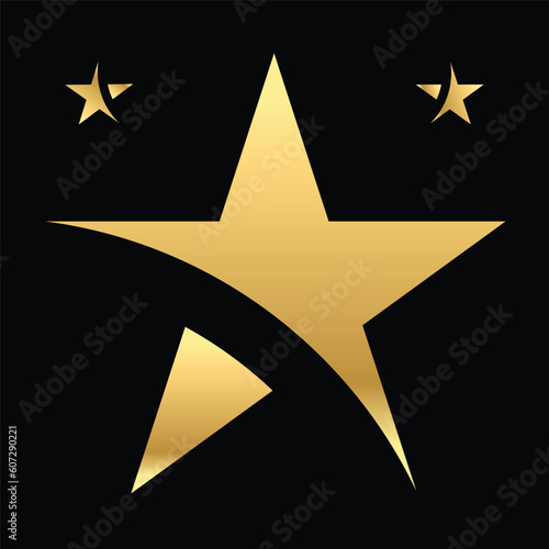 Abstract golden star logo icon design. Vector illustration.