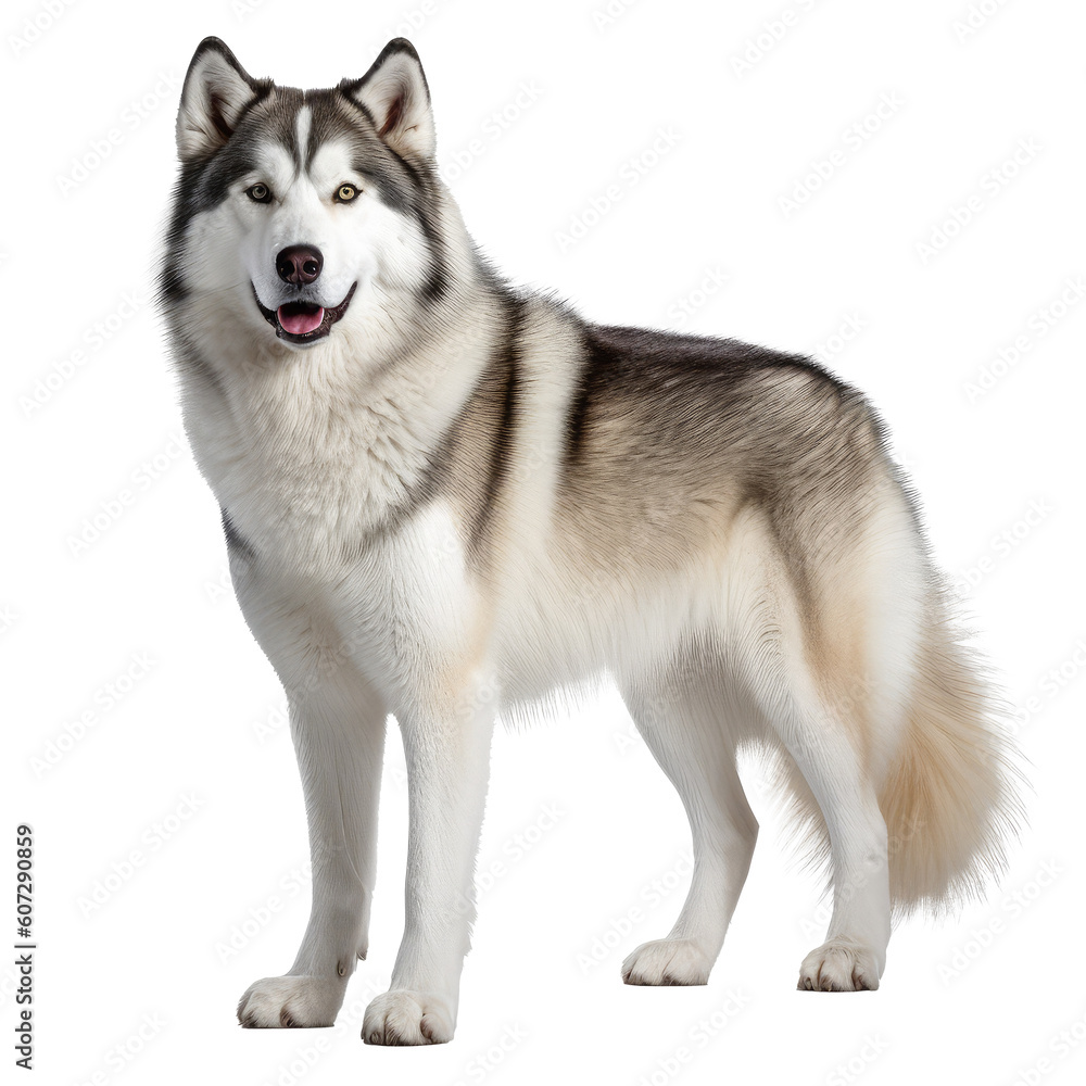 Alaskan Malamute dog isolated on white