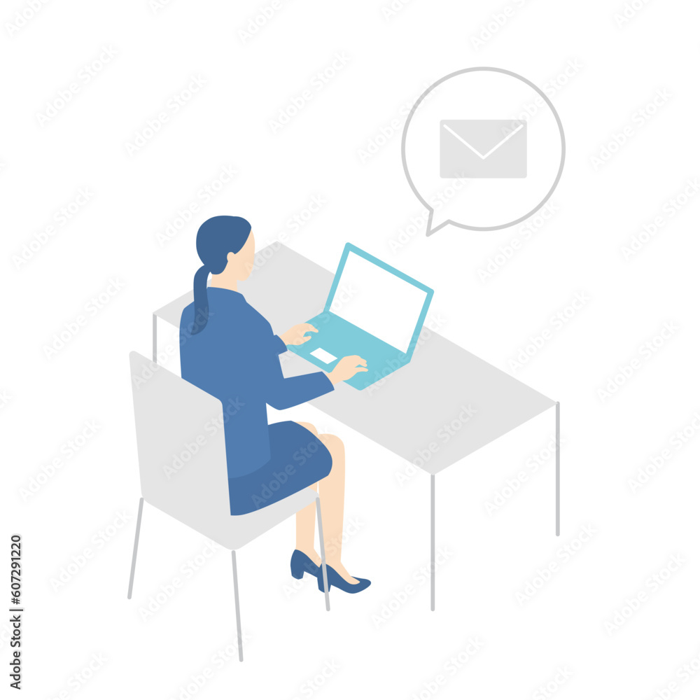 メールを確認する就職活動中の女性
