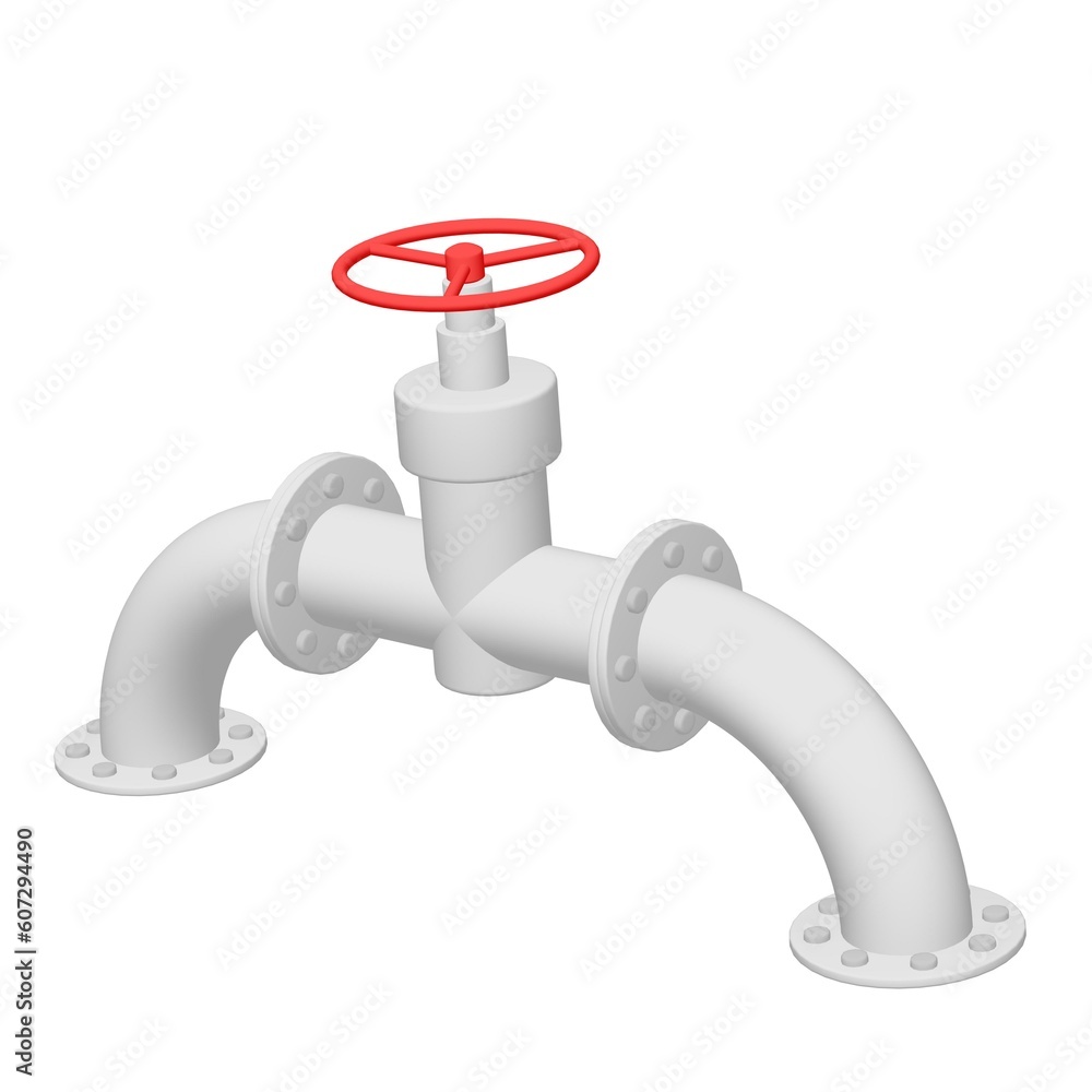 Red valve on the main gas pipeline Red valve on the main gas pipeline