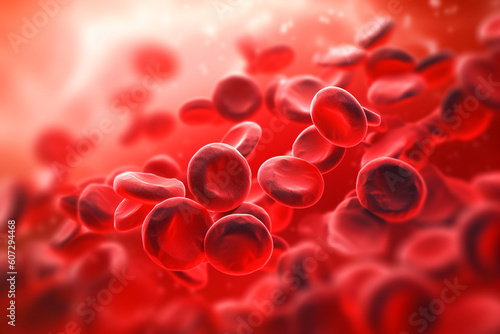 Erythrocytes forming a vibrant red background, medicine, blood, Generative AI