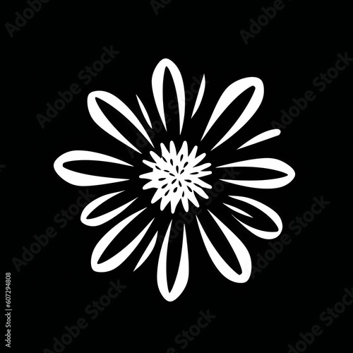 Flower From Above Black Background Illustration