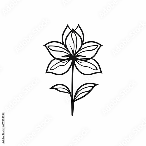 Continuous Line Art Of Flower Illustration