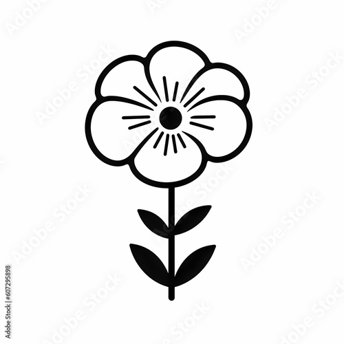 Hand Drawn Black And White Mini Flower Illustration