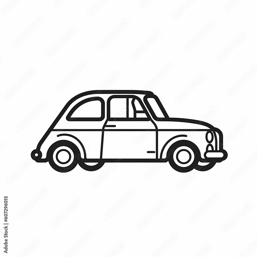 A Car Simple Black And White Icon Illustration