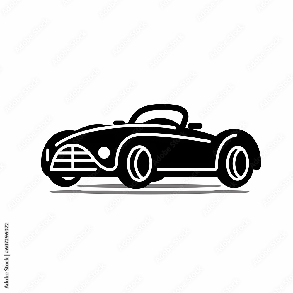 A Car Simple Black And White Icon Illustration