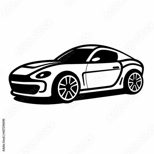 A Car Simple Black And White Icon Illustration