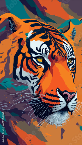 tiger color art illustration