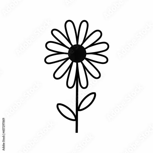 Simple Outline Of Daisy Flower Illustration