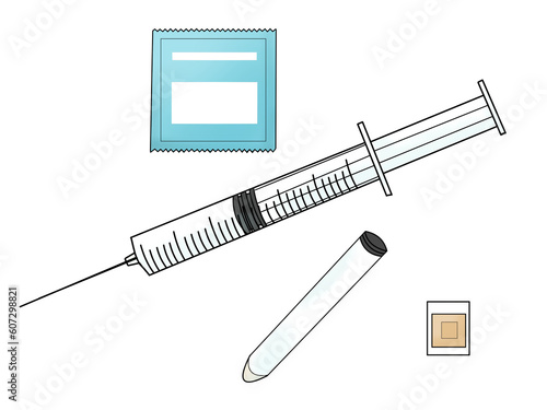 大きい注射器と採血管02