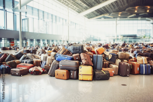 Image of big mass with baggage at the airport
