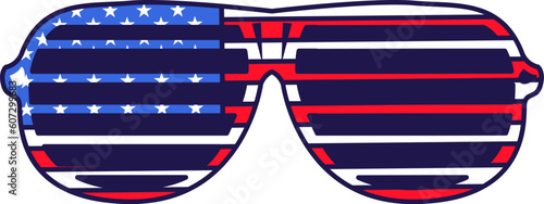 American Flag Festive Glasses Striped