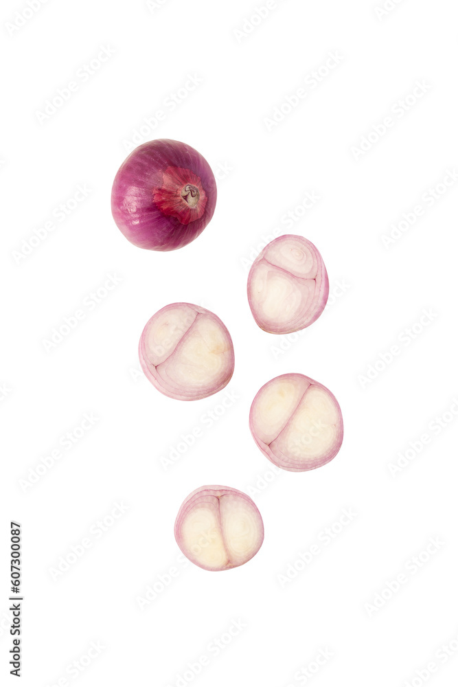 Fototapeta premium Falling Onion slice cutout, Png file.