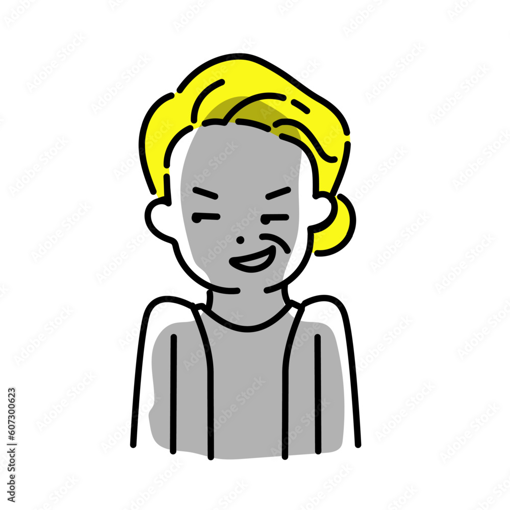 かわいい人物のイラストシリーズ _ シニアの女性_ 企む かわいい人物のイラストシリーズ _ シニアの女性_ 企む