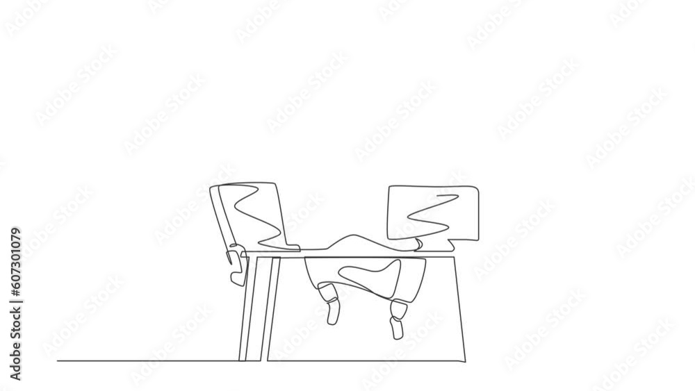 Animated self drawing of continuous line draw Arab businessman jump with raised hands on workplace. Male manager celebrating success of increasing company product sales. Full length one line animation Animated self drawing of continuous line draw Arab businessman jump with raised hands on workplace. Male manager celebrating success of increasing company product sales. Full length one line animation
