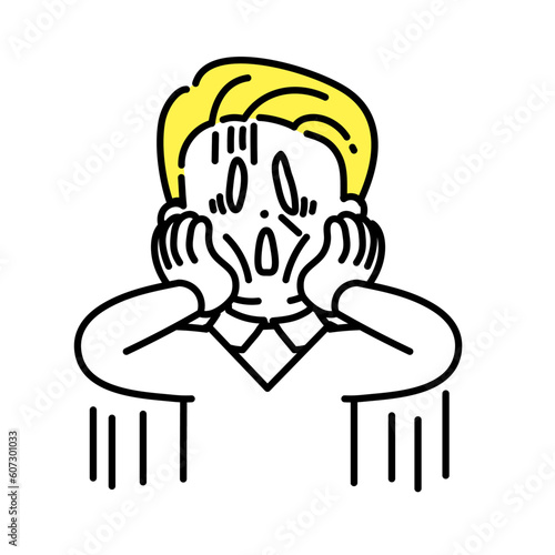 かわいい人物のイラストシリーズ _ シニアの男性_ 絶望