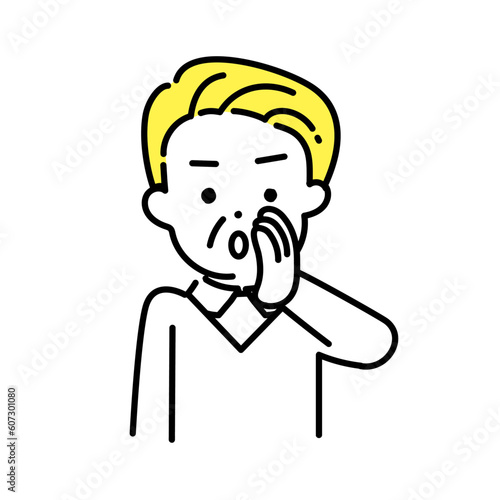 かわいい人物のイラストシリーズ _ シニアの男性_ 内緒話