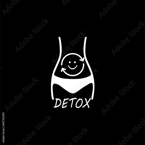 Detox Diet icon for templates, web design and infographics isolated on black background 