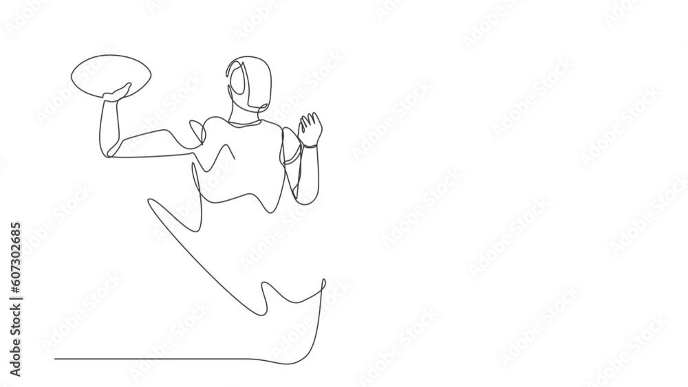 Self drawing animation of single line draw robot come out from cellular phone throw american football ball. Future technology. Artificial intelligence machine. Continuous line. Full length animated Self drawing animation of single line draw robot come out from cellular phone throw american football ball. Future technology. Artificial intelligence machine. Continuous line. Full length animated