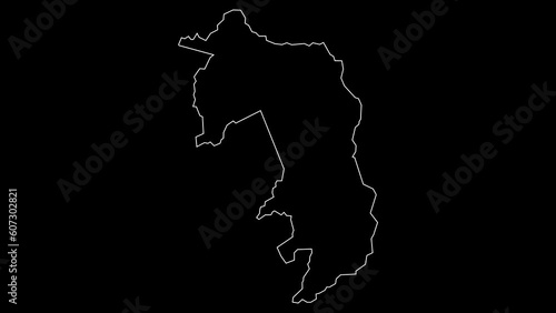 Amambay department map of Paraguay outline animation photo