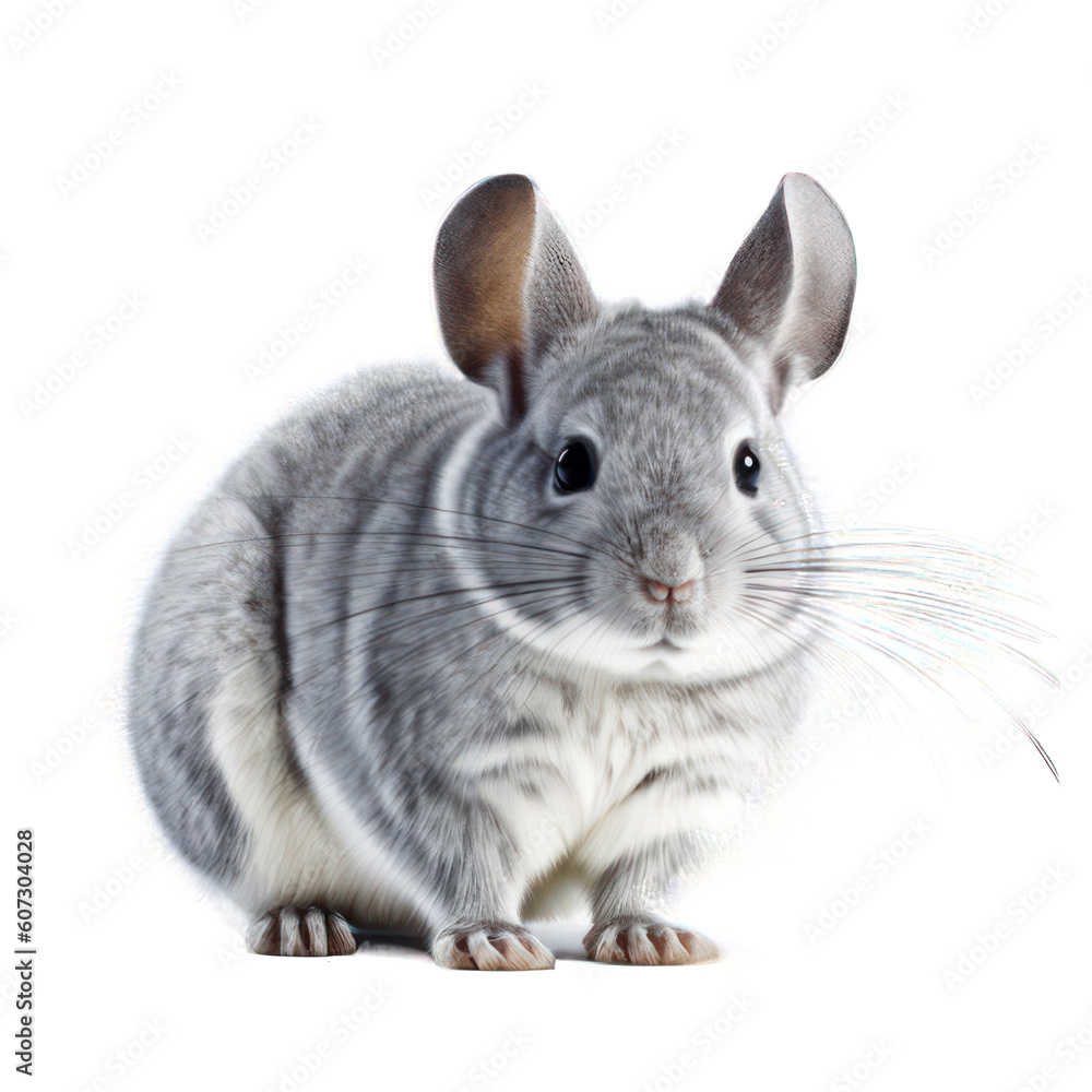 Fototapeta premium Chinchilla isolated on white created with Generative AI