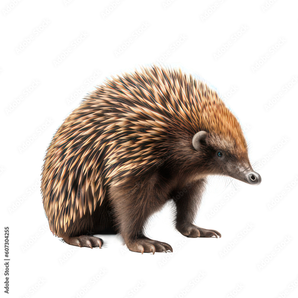 Echidna isolated on white created with Generative AI Echidna isolated on white created with Generative AI